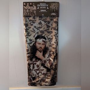 Duck Dynasty Throw Blanket Robertson Family Camo Phil Willie Jase 46" x 60"